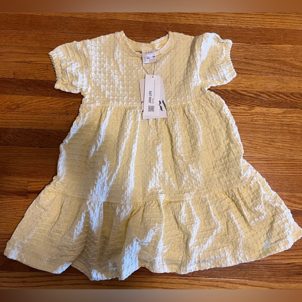 Zara Waffle Knit Ruffled Tiered Sundress NWT